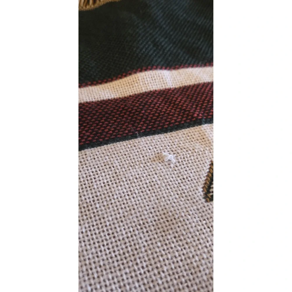 Hallmark Santa Reindeer Christmas Tapestry Woven Throw Blanket 58